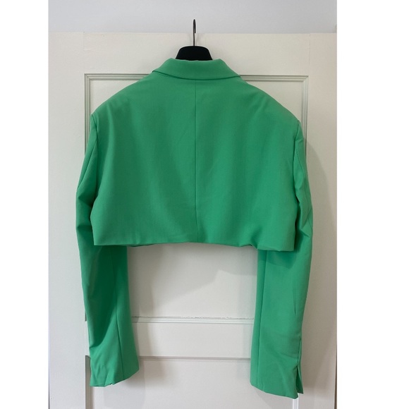 WeWoreWhat Green Cropped Blazer Size Extra Large - Picture 9 of 16